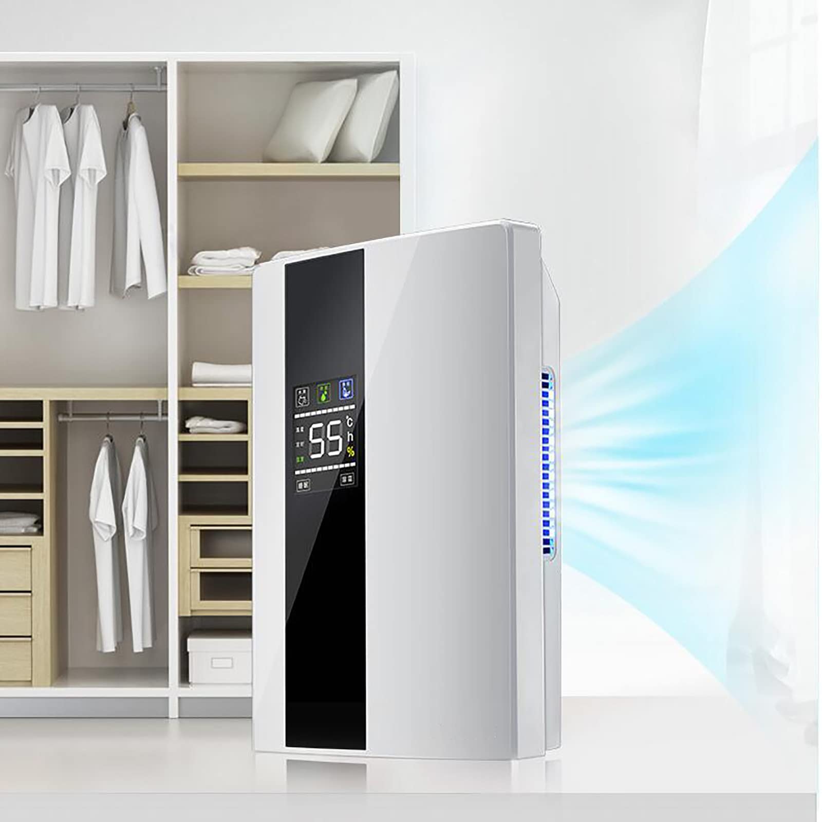 Deumidificatore intelligente per spazi abitativi | 2200 ml con drenaggio continuo automatico, telecomando e timer - Elimina silenziosamente l'umidità in camere da letto e soggiorni,A