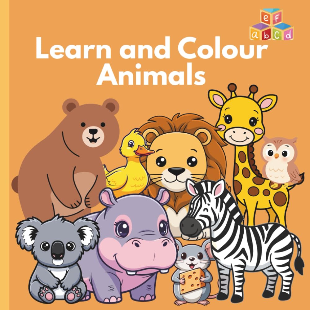 Learn and Colour Animals: ABC Animal Colouring Book for Kids 3-7