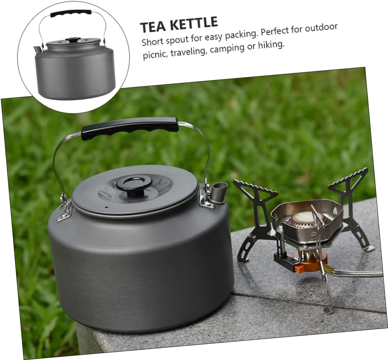 BESPORTBLE Camping Teapot Portable Outdoor Kettle Pot Quick Boil Water Kettle for Hiking Outdoor Tea and Coffee