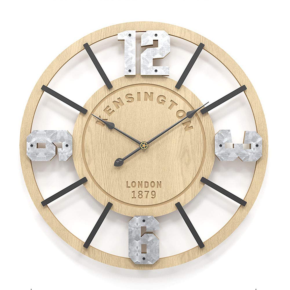 VHKJewE Skeleton Frame Arabic Numeral Wall Clock Iron And Neutral Fiberboard 50cm