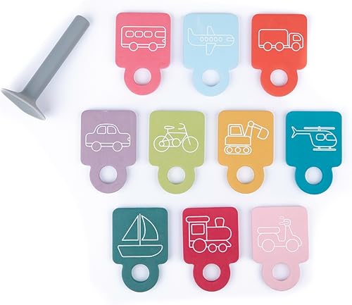 Miniatura 5 de Bella Tunno Cubo de bañera  10 piezas de juguetes de baño de espuma suave no tóxica para bebés y soporte de almacenamiento de succión de silicona