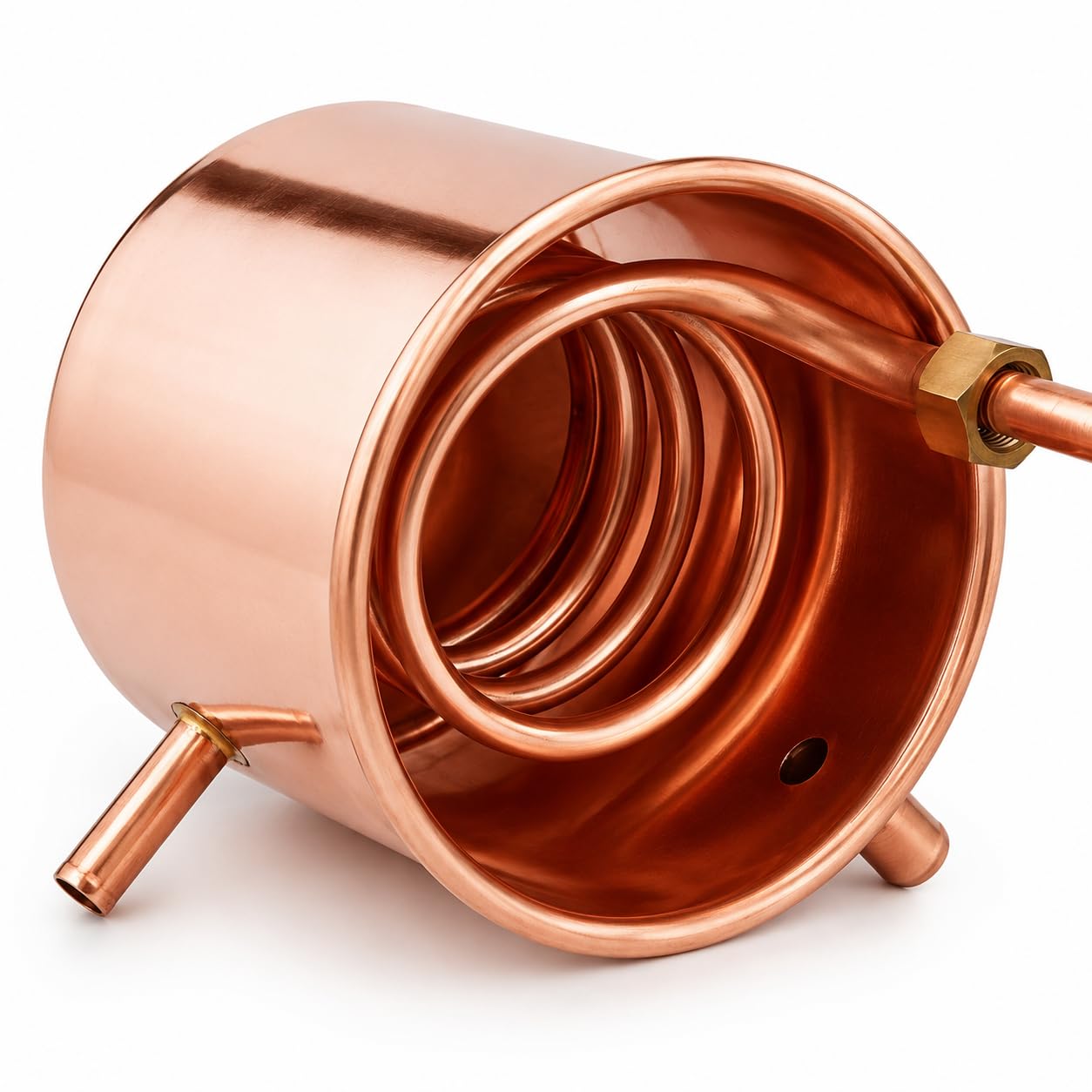 Kit de alambique de cobre para destilación doméstica, 2 L con termómetro para aceites esenciales y producción de whisky