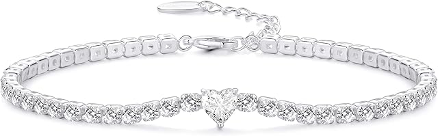 Philip Jones Heart Solitaire Tennis Bracelet Created with Zircondia® Crystals