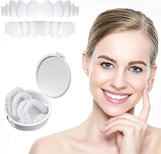 Facetas instantâneas Dentaduras Dentes falsos Facetas dentárias superiores e inferiores Facetas de dentes falsos Facetas de encaixe nos dentes Dentes estéticos temporários para mulheres homens