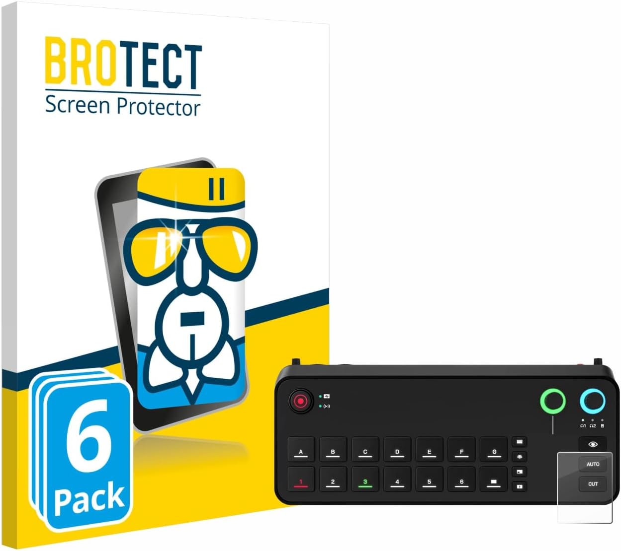 brotect Glass Screen Protector Film Compatible with Rode Rodecaster Video (6 Pack) - Glass-Foil 9H Protection [Scratch Resistant, High Clarity]