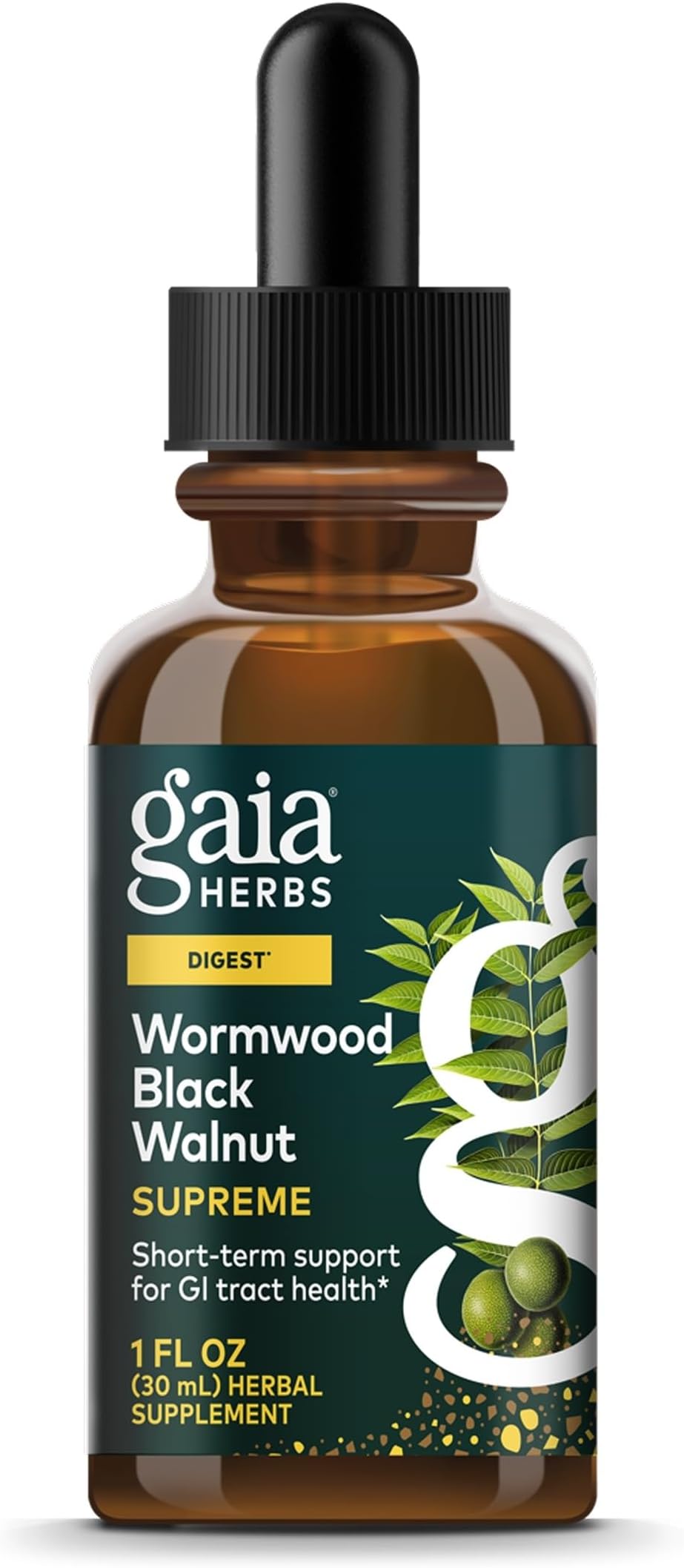Wormwood Black Walnut Supreme, 1 Fl Oz, 30 Servings | Liquid Extract Digestive Support Supplement, Intestinal & Gut Health Support, Ginger Root, Wormwood & Black Walnut*