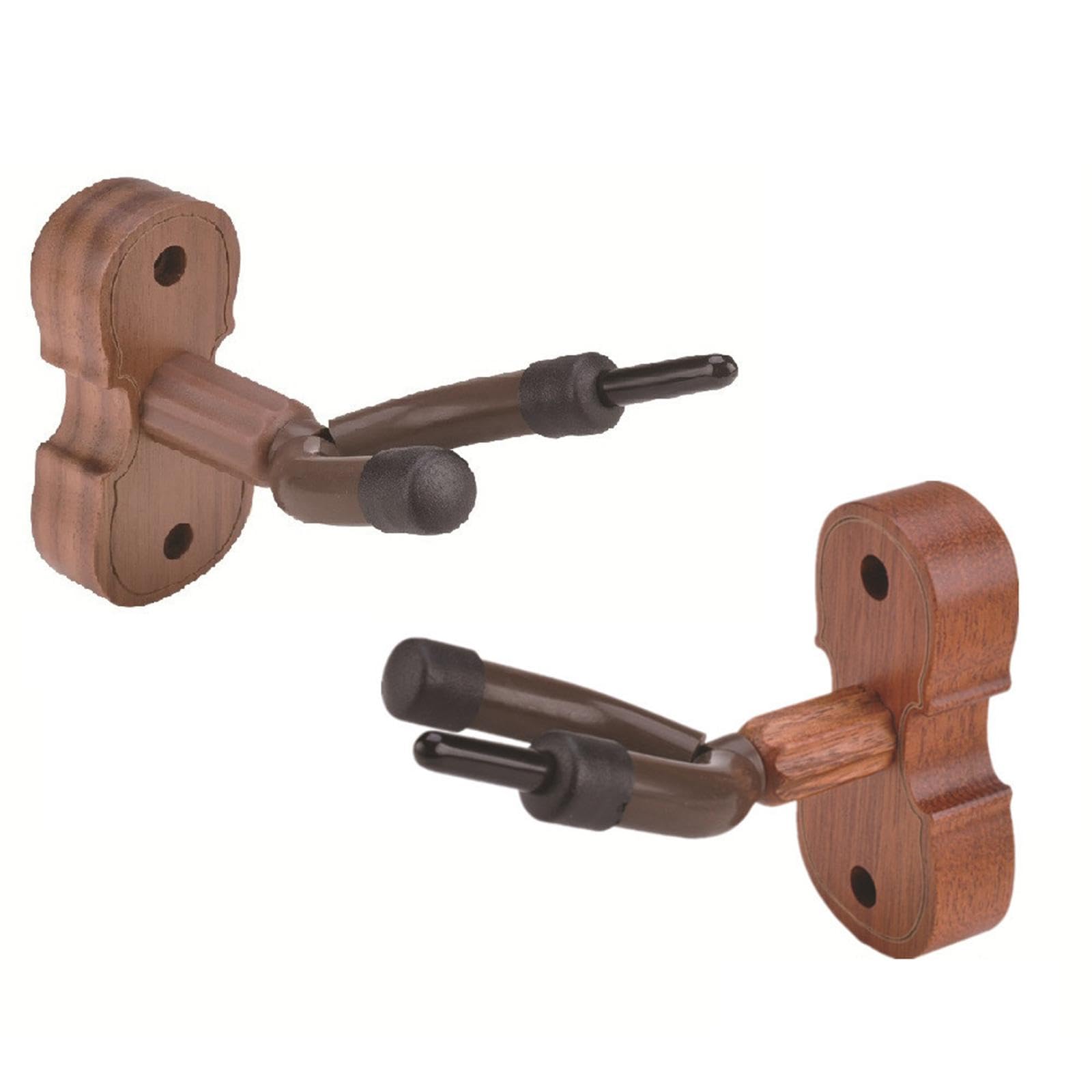 Violin Wall Mount Hanger Violin Wall Stand Vertical Display Home Studio with Bow Hook for Violin Bass Viola Music Room Decor, Black Walnut