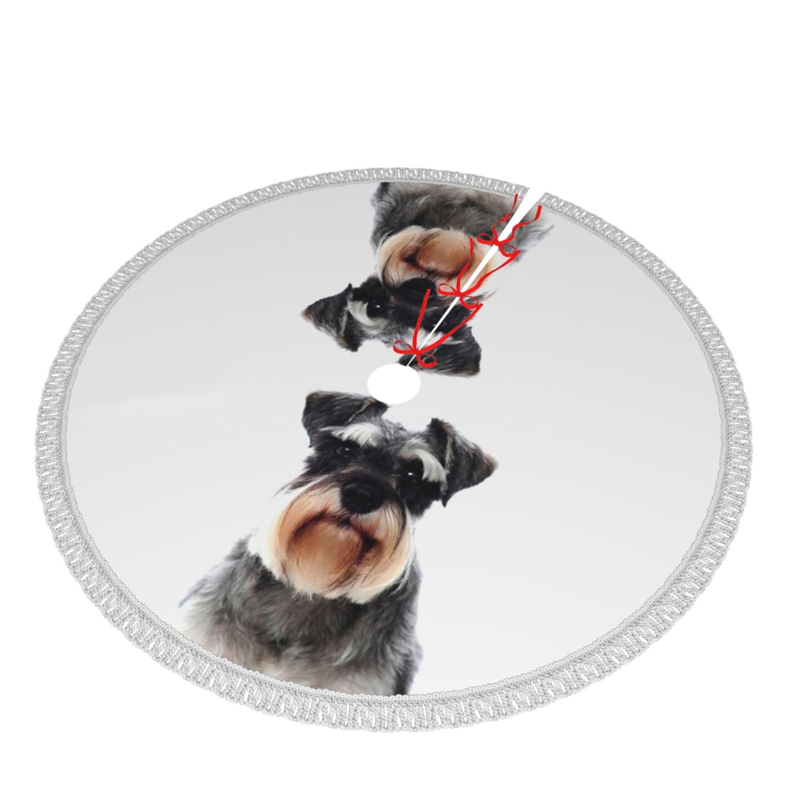 Weihnachtsbaumdecke mit Aufschrift "Well Behaved Dog", bedruckte Polyester-Quaste, Weihnachtsdekoration