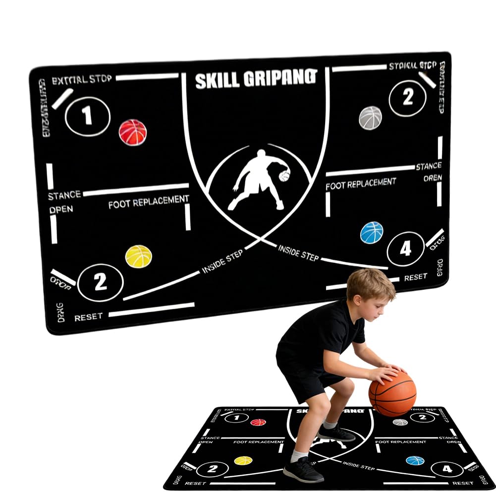 Tappetino da allenamento per pallacanestro, antiscivolo, per sport, step, grande formato, silenzioso, per l'allenamento a casa