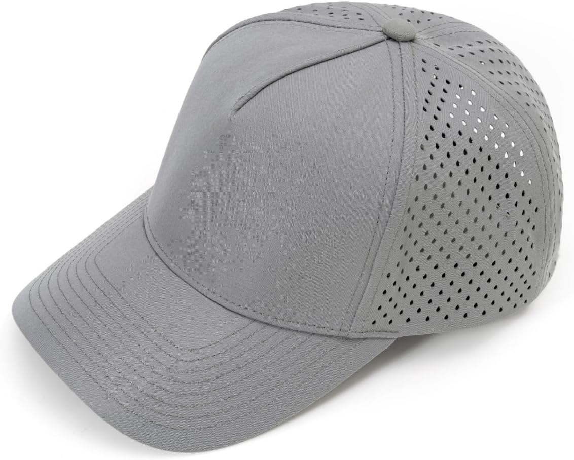 Men Quick Dry Water Resistant Mesh Snapback Baseball Cap Adjustable Hat 22"–23.6"(56–60cm) for Golf Running Workout