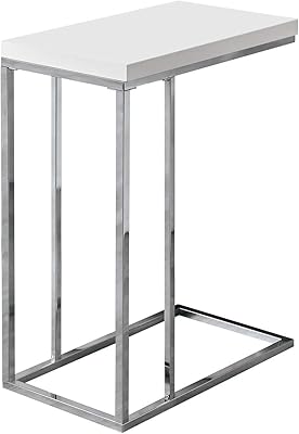Amazon Com Monarch Specialties 3008 Chrome Accent Metal Base C Table White Furniture Decor