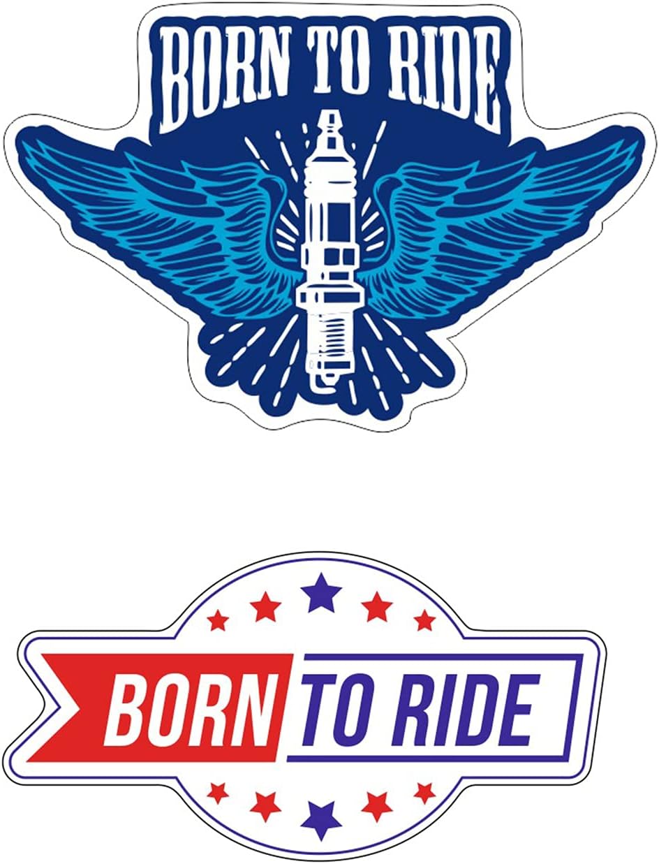 One11® Premium Stickers for Bike, Laptop, Helmet & Others | Born to Ride for Bikers (Pack of 2)