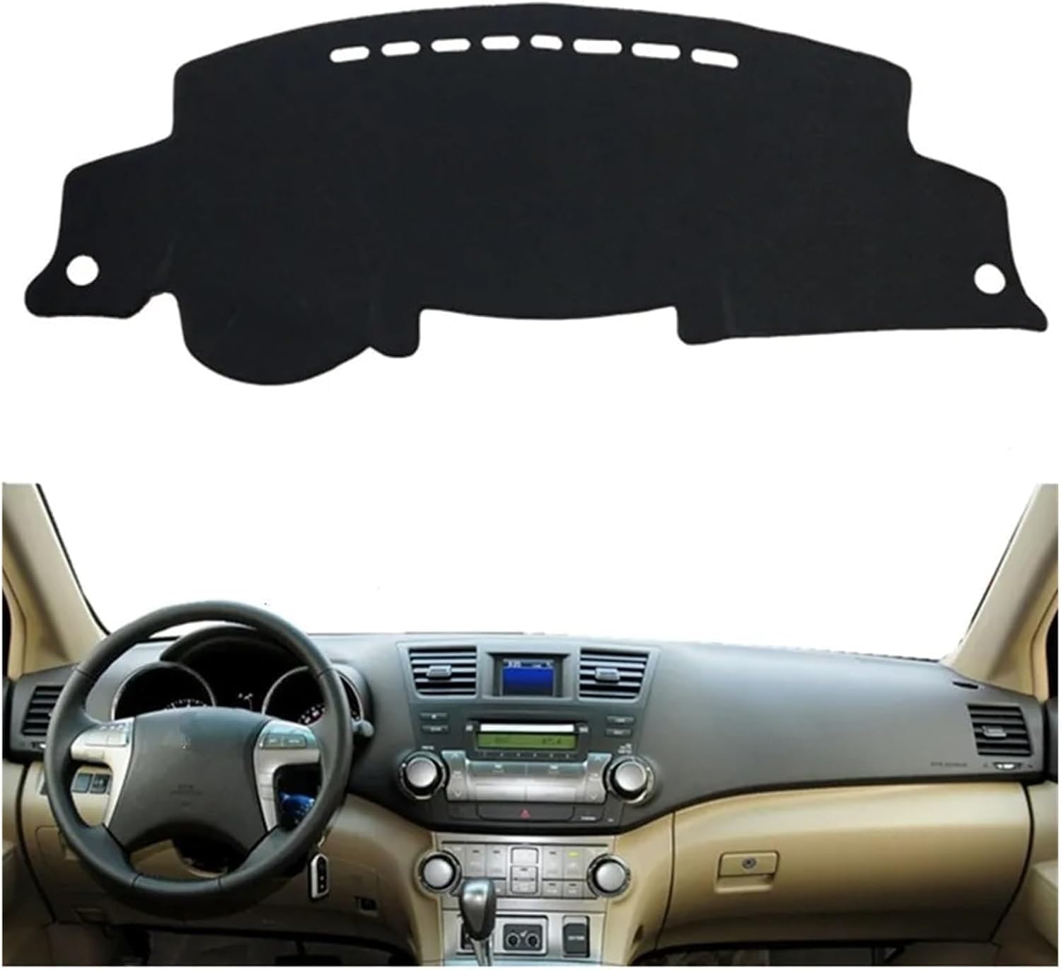 DdaiXQ Car Dashboard Mat For Toyota Highlander XU40 Kluger 2008-2013, Anti Slip Anti Glare Dustproof Dashboard Cover Pad Protector Dash Cover Sunshade Dashmat