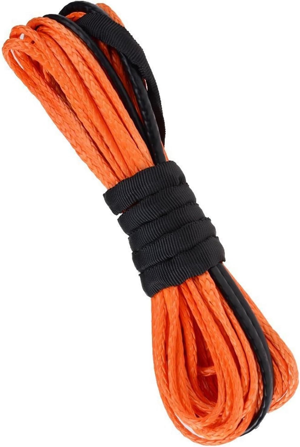 Synthetic Winch Rope, 1X 15M 5mm 10000LBS Synthetic Winch Rope Line Recovery Cable for 4WD ATV SUV Truck Boat Winch Towing Rope for Off Road Vehicle Truck SUV(Orange)