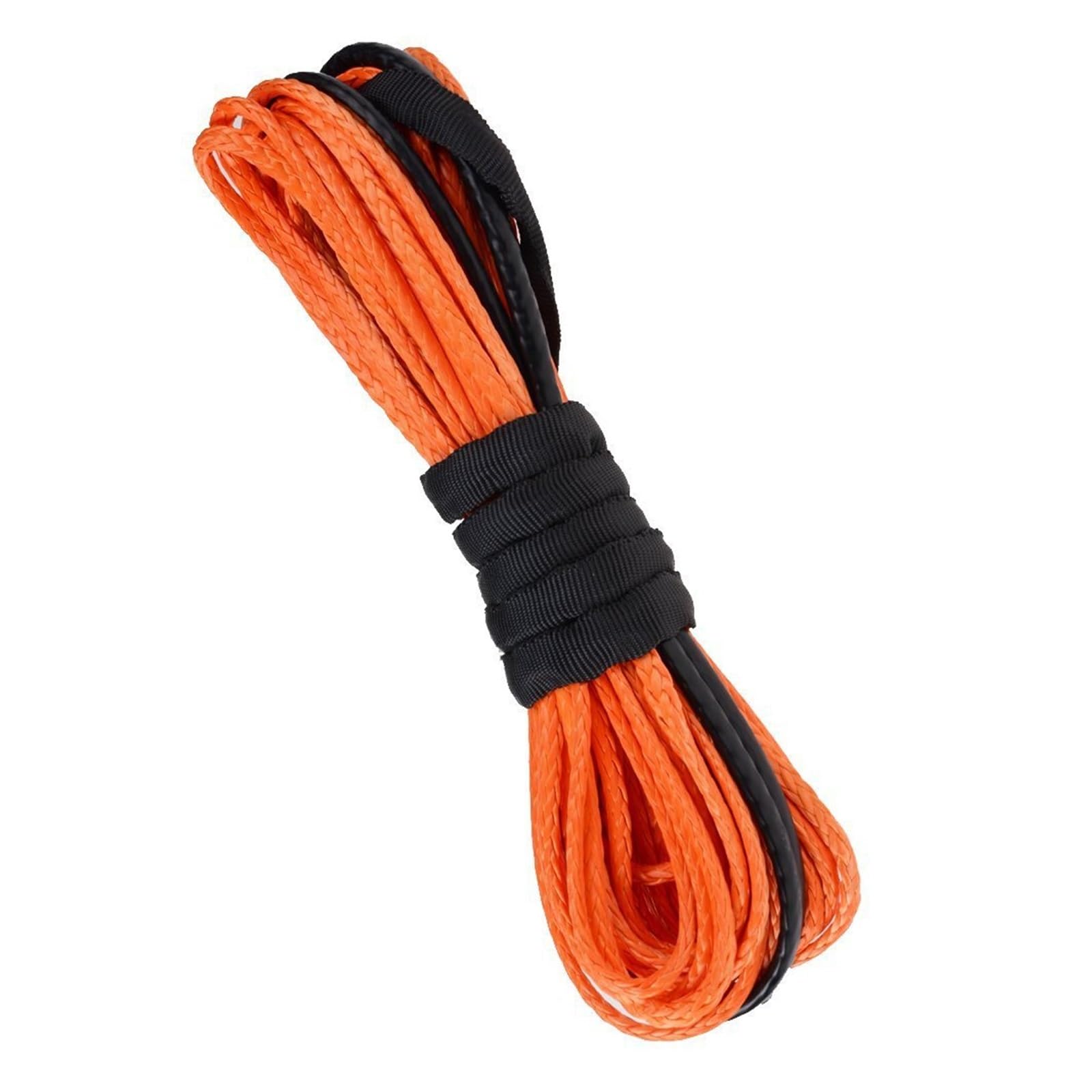Edede Oranje Winch Rope, 1X 15M 5Mm 10000Lbs Synthetic Winch Rope Line Recovery Cable For 4Wd Atv Suv Truck Boat Winch Towing Rope(Oranje)