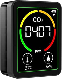 3 in 1 二酸化炭素検知器 温度湿度モニター CO2 空気質テスター 、空間分析機(Black)