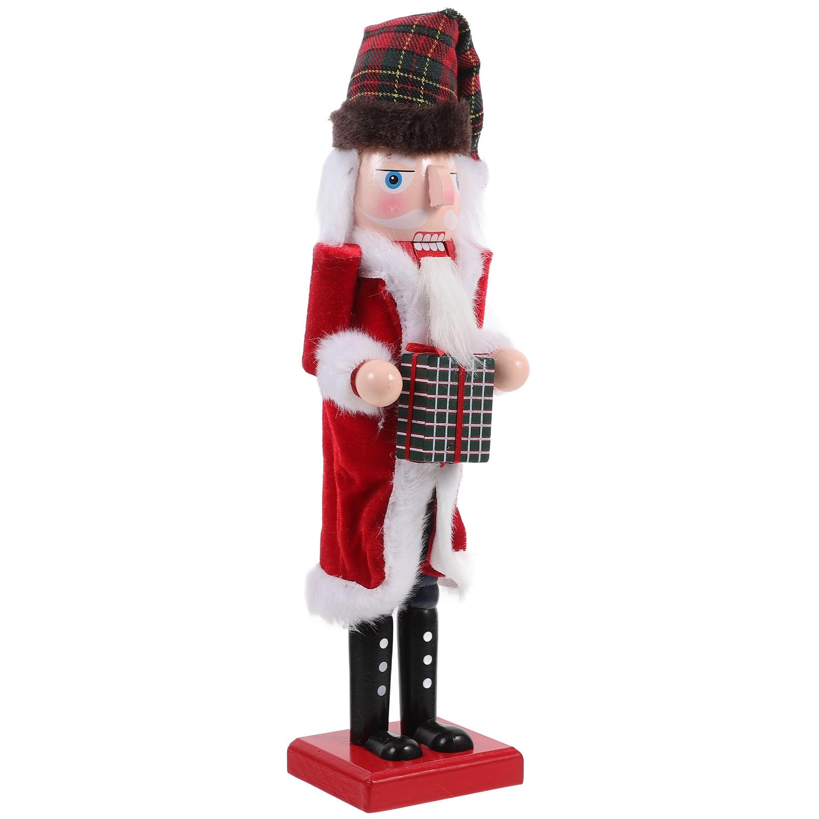 Casse-Noisette en Bois Père Noël rouge de collection aux détails traditionnels