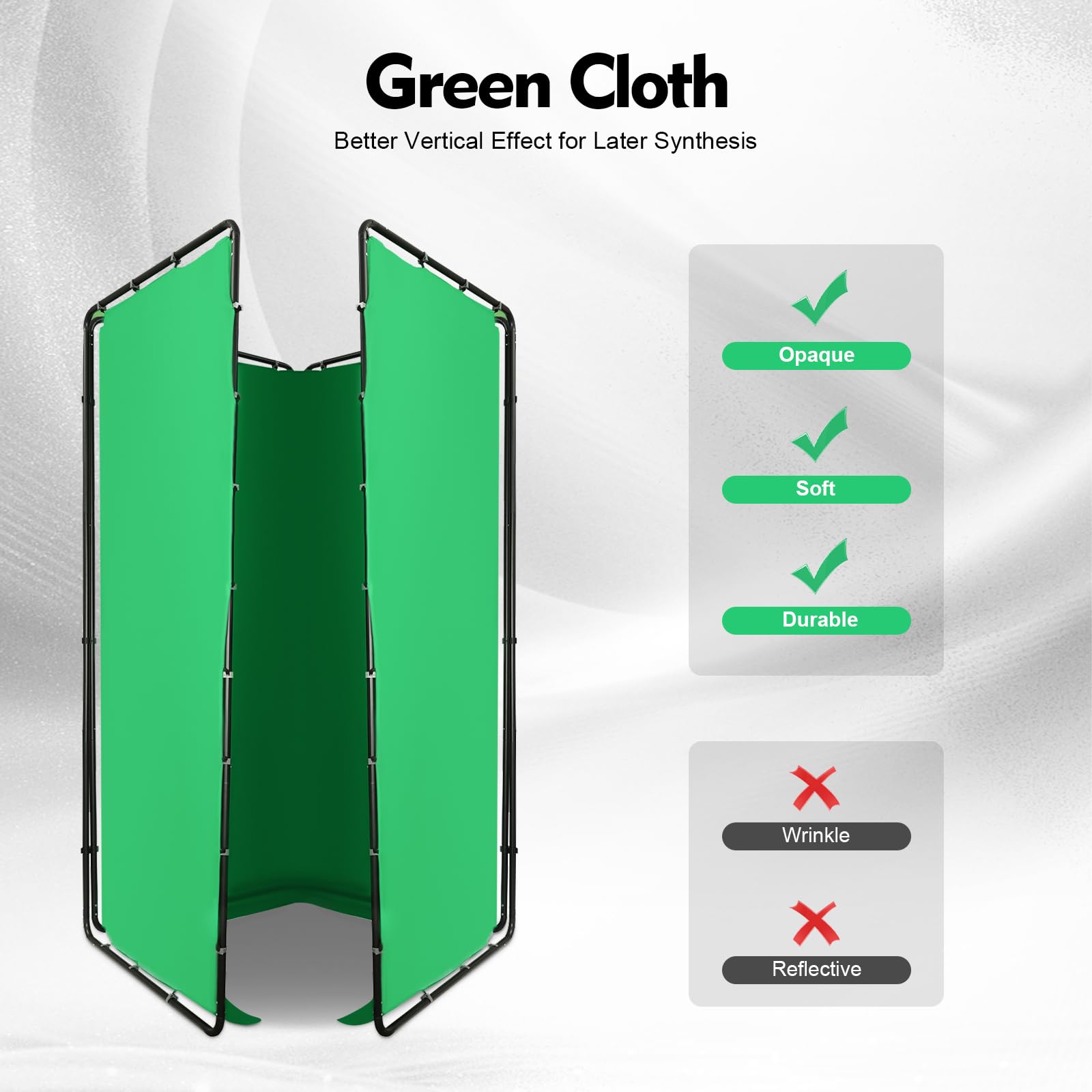 Carta da parati Verde 4 m x 2,4 m per la Fotografia, Sfondo Verde Chromakey Portatile con Supporto Sistema di Supporto di Sfondo Fotografico per Fotoshoot, Game Live Steaming