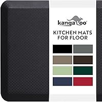 Kangaroo Thick Anti-Fatigue Kitchen Mat 17x24 Black - Ergonomic Cushioned Standing Desk Floor Mat, Waterproof & Scratch-Resistant