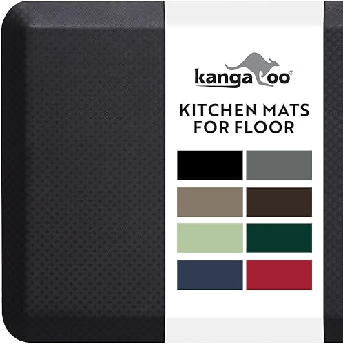 Kangaroo - Alfombrilla de cocina antifatiga de 19cm 34pulgadas sin ftalatos no tóxica ergonómicamente diseñada para el suelo alfombras para oficina