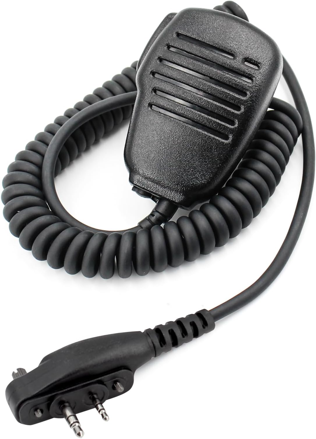 HM-158LA Compact Speaker Microphone Compatible for icom I IC-F1000 F2000 F3001 F4001 F3002 F4002 IC-V8 IC-V80 V86 radios with 2-pin screw down connector, revolving alligator clip, and 3.5mm Audio Jack