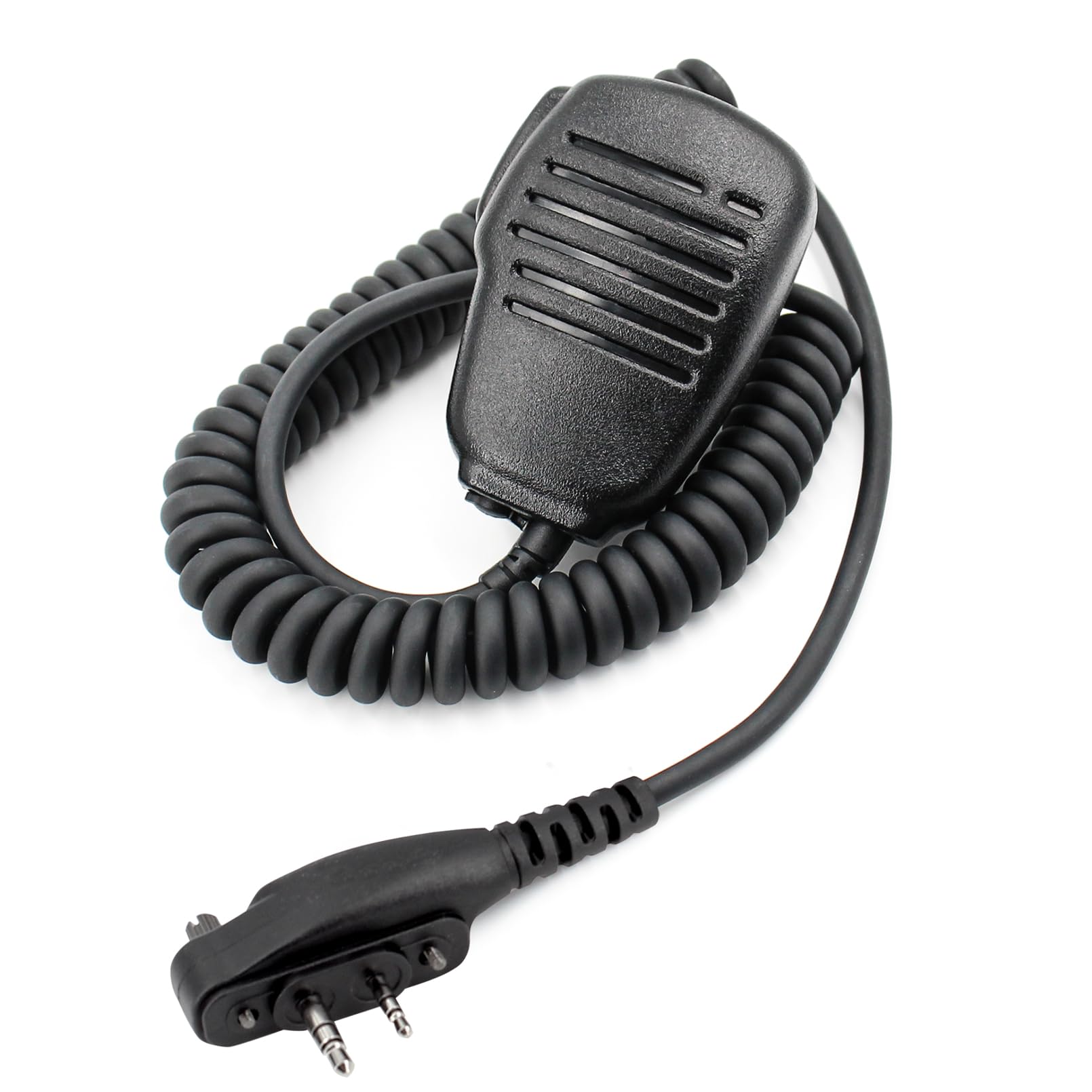 HM-158LA Compact Speaker Microphone Compatible for icom I IC-F1000 F2000 F3001 F4001 F3002 F4002 IC-V8 IC-V80 V86 radios with 2-pin screw down connector, revolving alligator clip, and 3.5mm Audio Jack