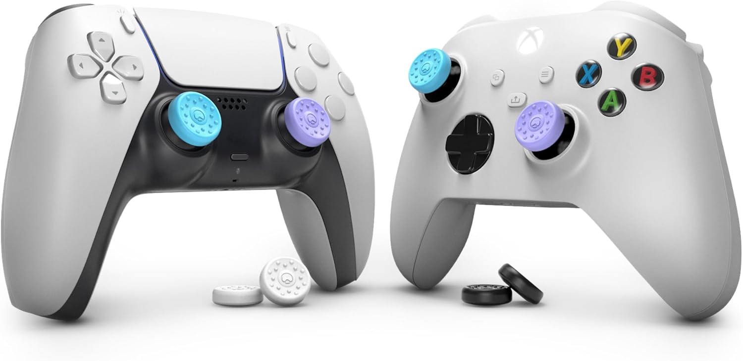 KontrolFreek No-Slip Thumb Grips | Universal Edition for Nintendo Switch Pro, Switch 2, PlayStation 4, PlayStation 5, Xbox One & Xbox Series X|S Controller | 8-Pack | Lavender/Aqua/White/Black - Image 5