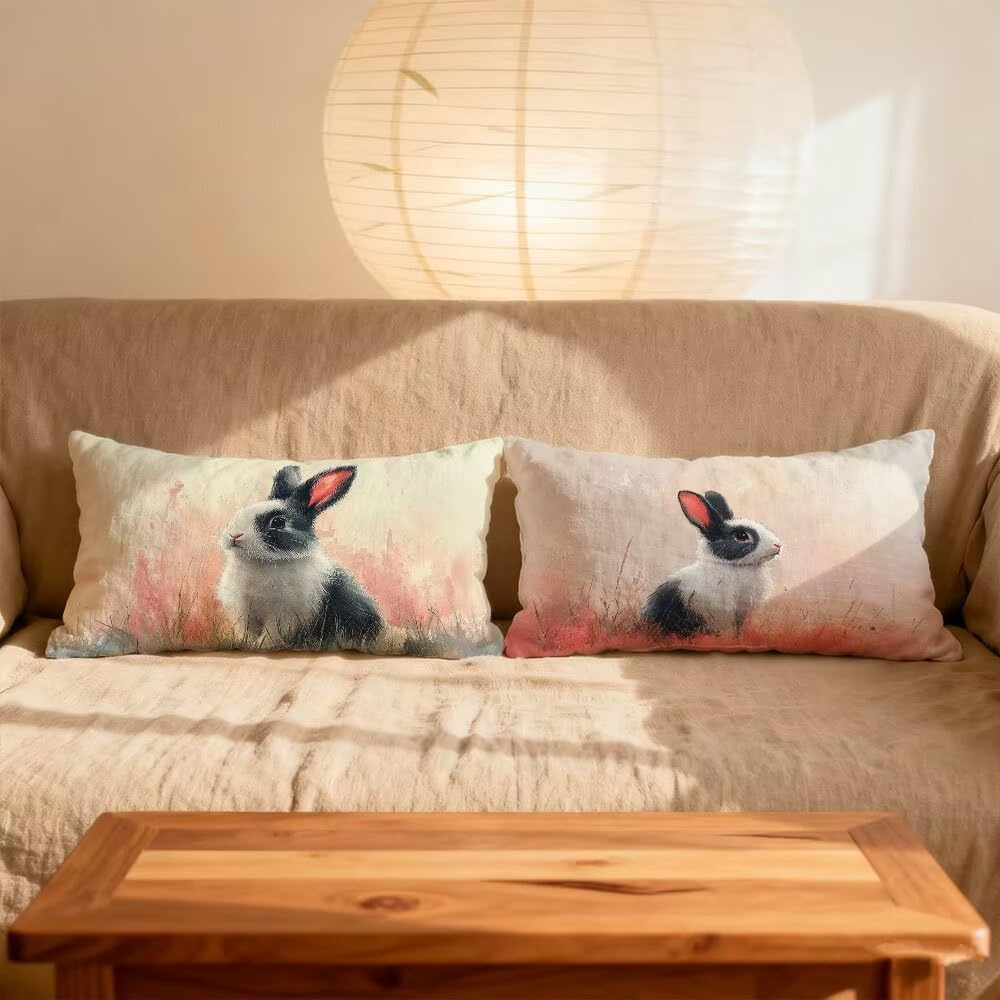 Poszewka na poduszkę 50 x 70 cm Poszewka na poduszkę Zestaw 2 różowych prostokątnych poduszek dwustronna sofa zwierzę dekoracyjna aksamitna poszewka na poduszkę z niewidocznym zamkiem błyskawicznym