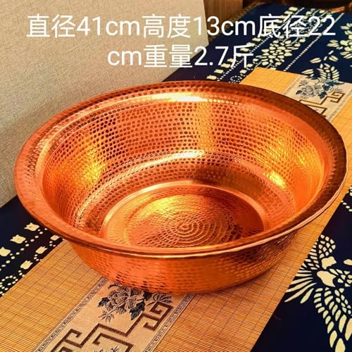 Lavabo de cobre puro 8L, diámetro 41 cm para spa de pies miniatura 5