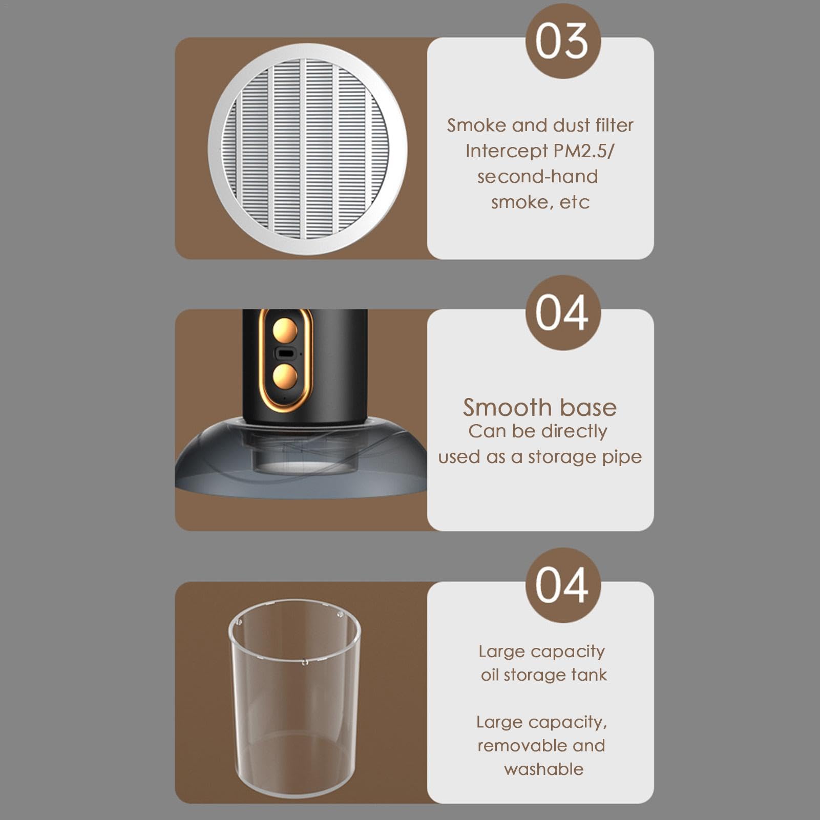 Campana extractora de ventilación de mesa, campana extractora portátil para cocinar, campana de filtro de aire, ventilación de campana de cocina portátil, campana extractora para estudio, 2