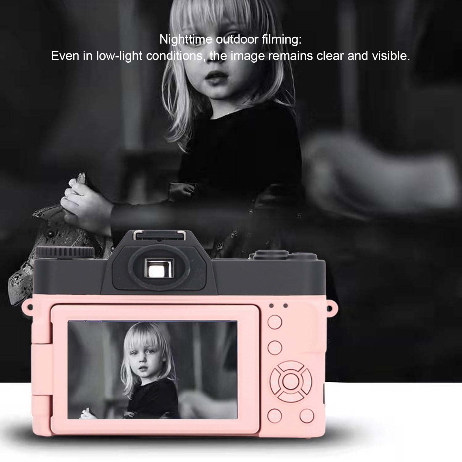 SIXRUN Fotocamera Digitale 4K Messa a Fuoco Automatica Fotocamera da 48 MP Zoom 16X WiFi Fotocamera da Viaggio con Schermo Ribaltabile da 180 Gradi ()