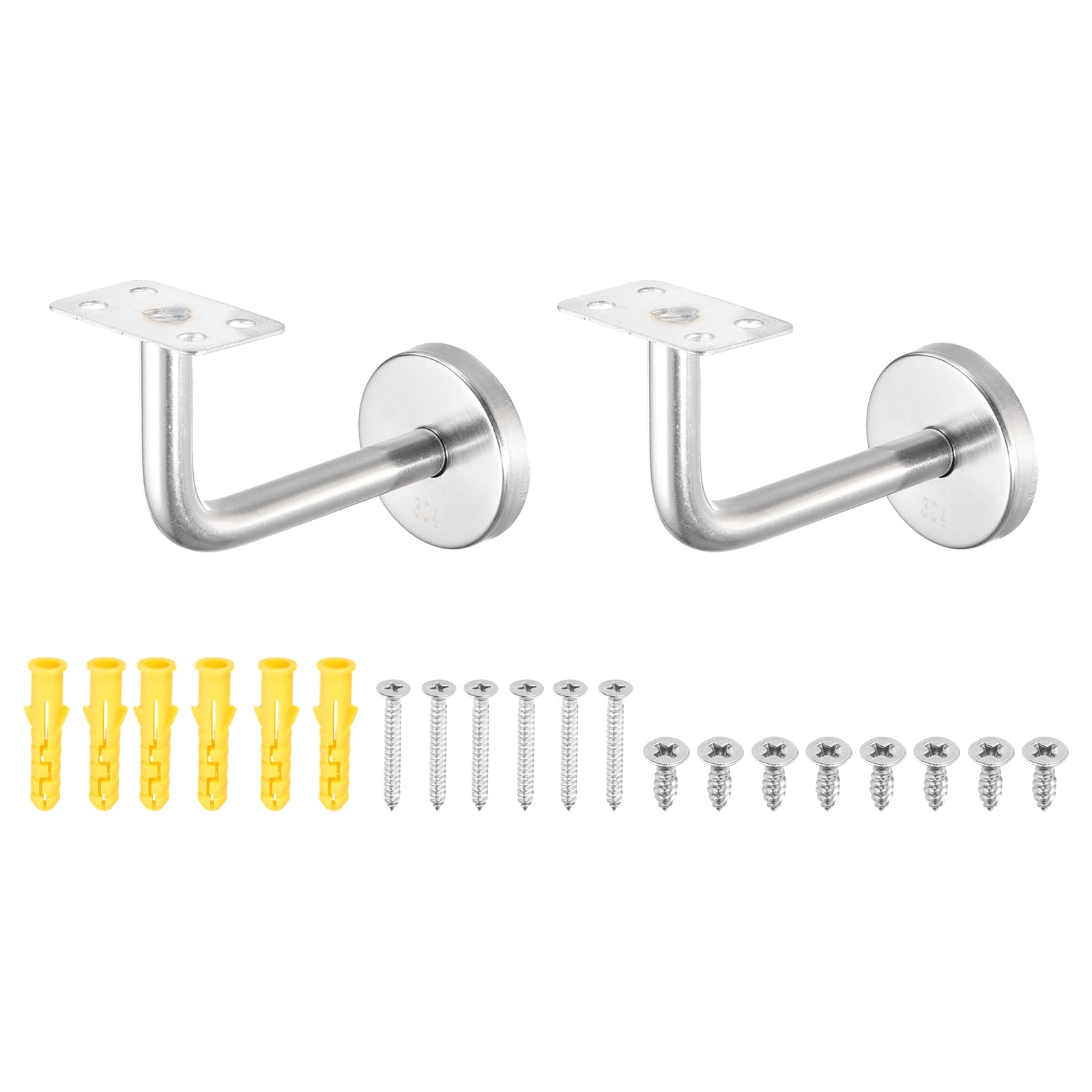 Support de main courante pour balustrade d'escalier, fixation murale inox 304 plane