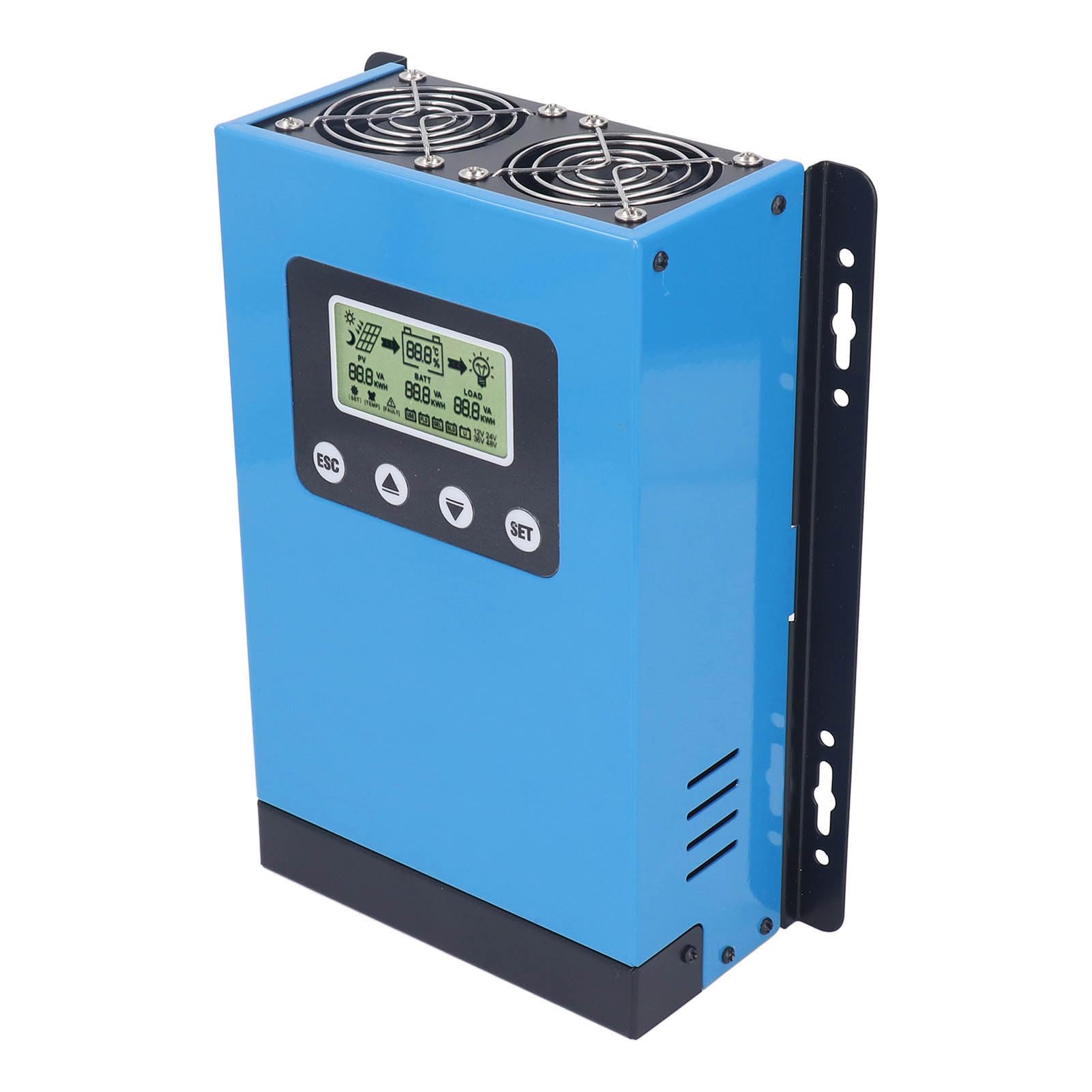 Jiawu Kontroler Słoneczny 30A MPPT, Wysokowydajny Regulator ładowania Słonecznego 12 V 24 V 36 48 z Wyświetlaczem LCD, Wiele zabezpieczeń dla Kampera, łodzi, Domowego Układu Słonecznego (30A)