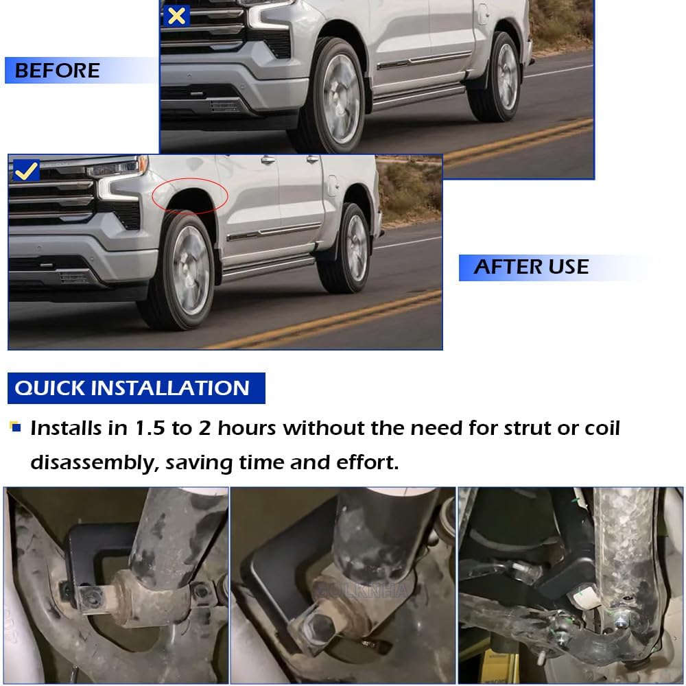 2" Front Leveling lift kit for Silverado Suburban Tahoe Sierra GMC Sierra Yukon Avalanche Tahoe 1500 LT LS LTZ SL SLT SLE WT 2007-2021