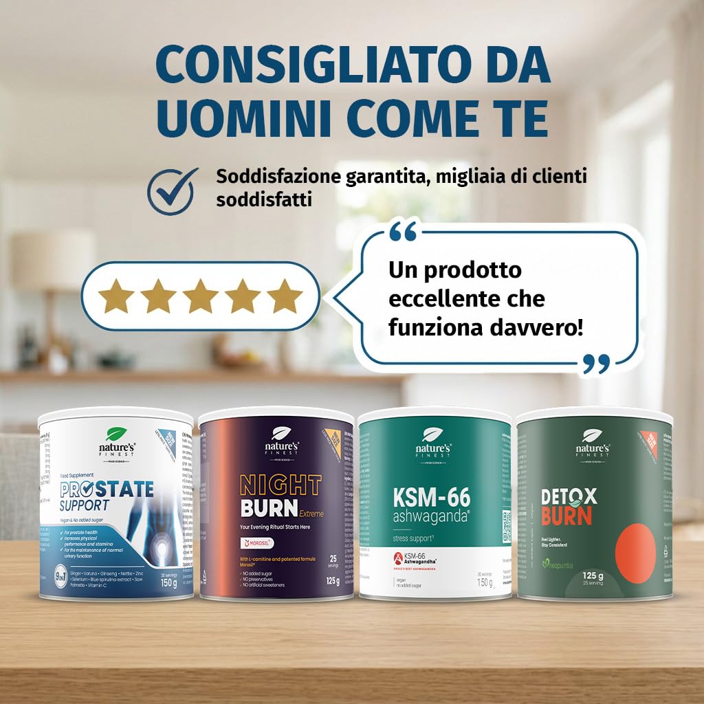 Nature's Finest PROstate Support, Integratore Prostata con Saw Palmetto (Serenoa Repens), Supporto Prostatico, Formula Naturale con Varuna, Ortica, Ginseng e Zinco, Alta Bio-Disponibilità, 150g