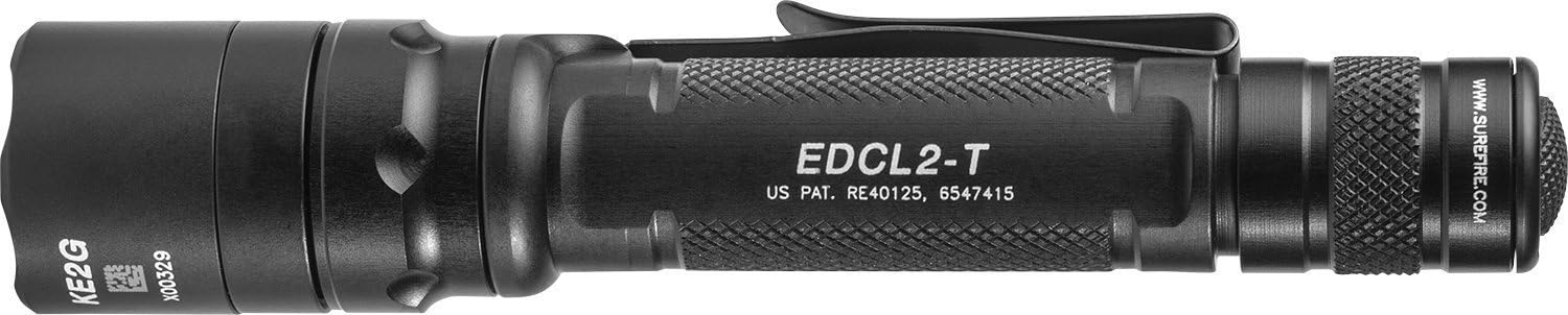 SureFire EDCL2-T 1200 Lumen Tactical EDC Flashlight Bundle with 6 Extra Surefire CR123 Batteries and 2 Lightjunction Battery Cases