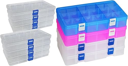 DUOFIRE Organizador de plástico Contenedor 15 rejillas y caja de almacenamiento 18 rejillas
