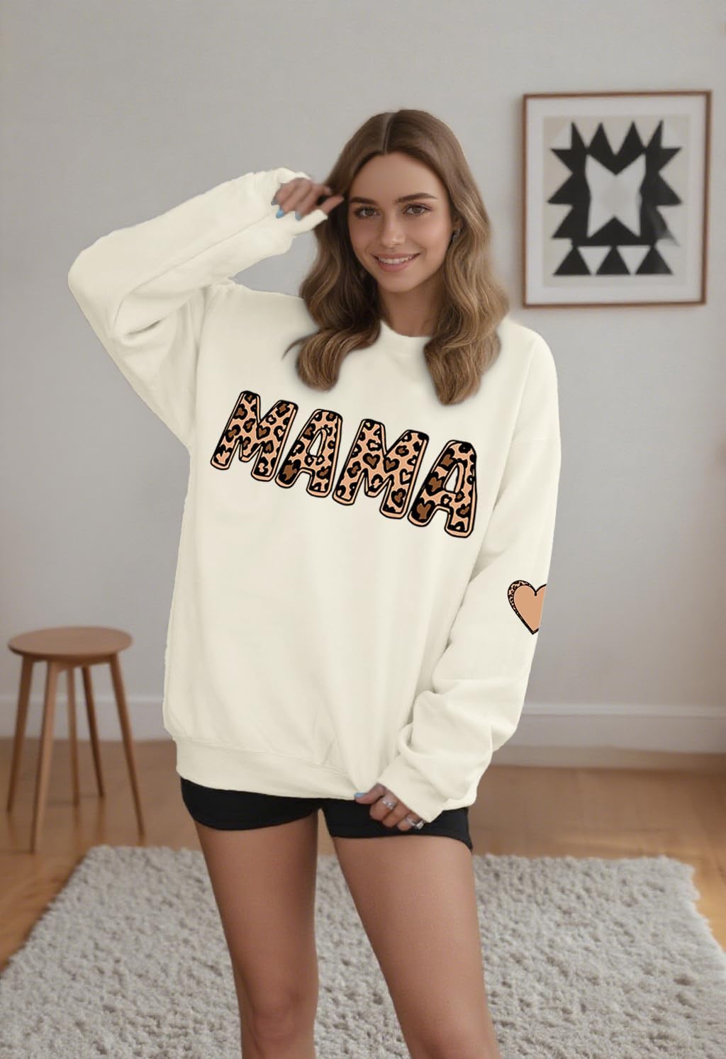 Mama Sweatshirt for Women In My Mama Era Shirts Oversized Mom Long Sleeve Casual Pullovers Blouse Top - Image 2