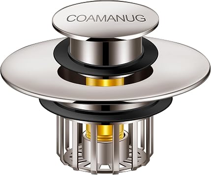 COAMANUG Bathtub Stopper | Pop-up Tub Stopper with Strainer, Shower Drain Hair Catcher | Bathroom Drain Plug | Drain Protector for 1-1/2 to 1-3/4" Bath Drain Hole