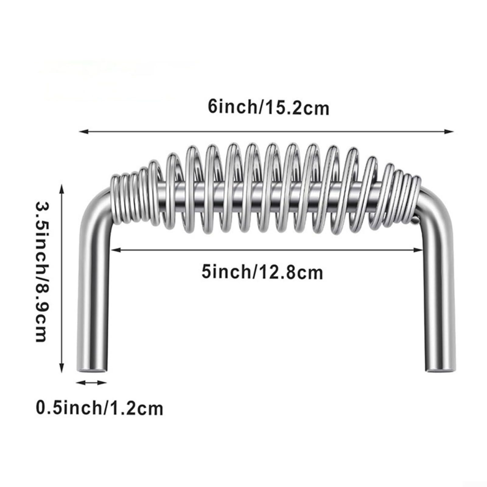 Manopole a molla per barbecue in acciaio inox per barbecue, stufe a legna, grill, forni, caminetti (4 pezzi)
