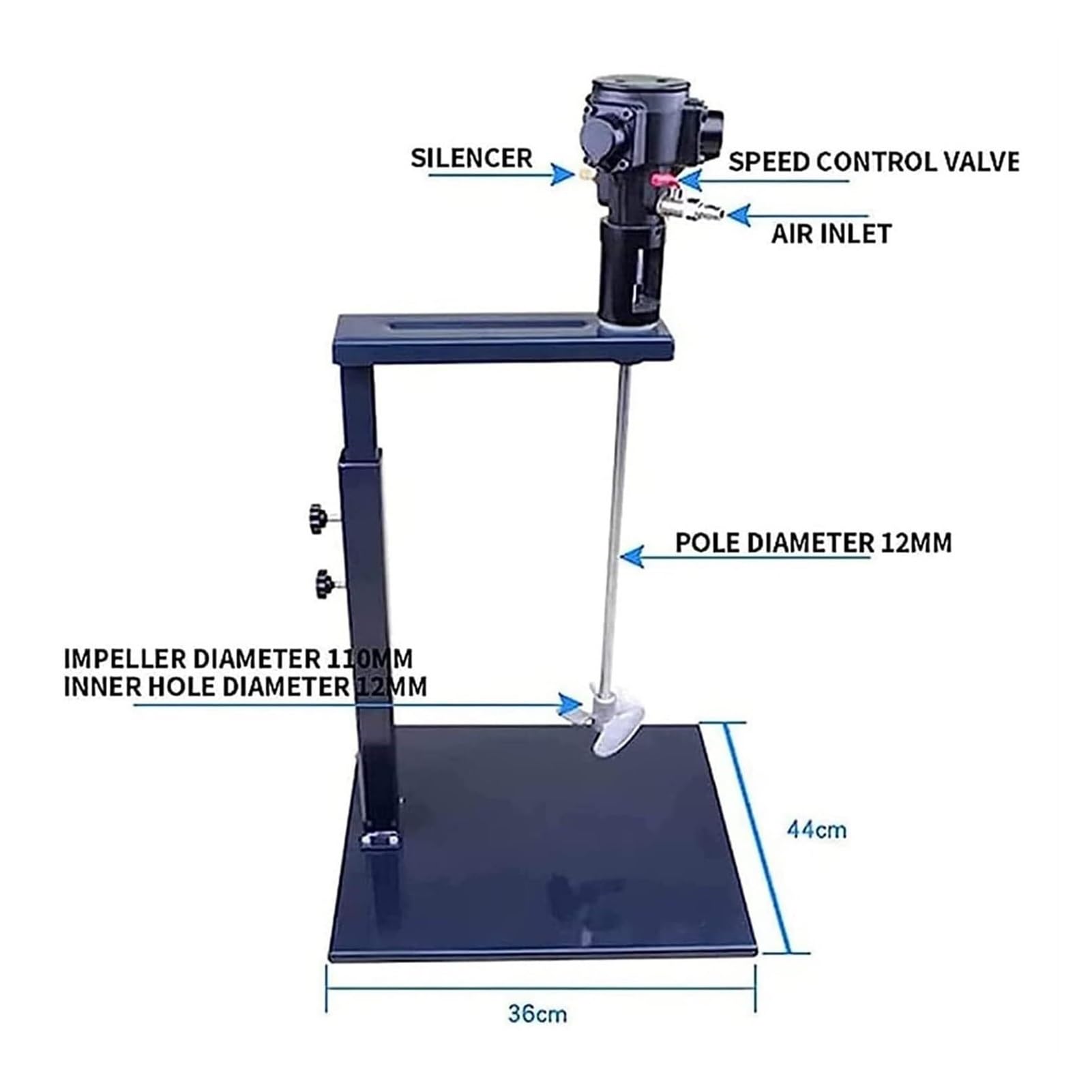 Soporte for agitador de pintura, agitador neumático for mezclador de pintura, mezclador neumático de 5 galones y 20 l, mesa vertical de acero inoxidable