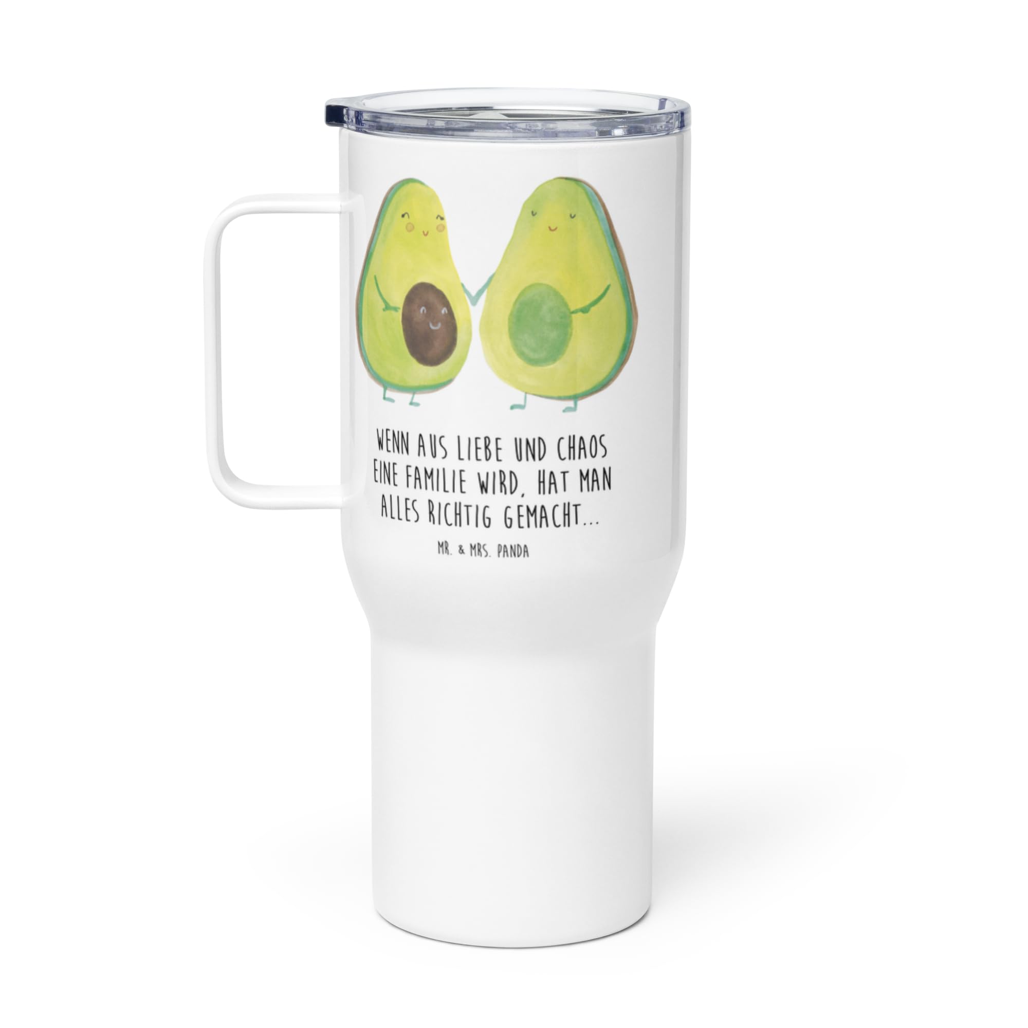 Mr. & Mrs. Panda Thermobecher Avocado Pärchen - Geschenk, Familie, thermosbecher, Avocados, Großer, Teetasse, Kinder, Liebe, Kaffee-Thermobecher, Kaffee-to-go-Becher