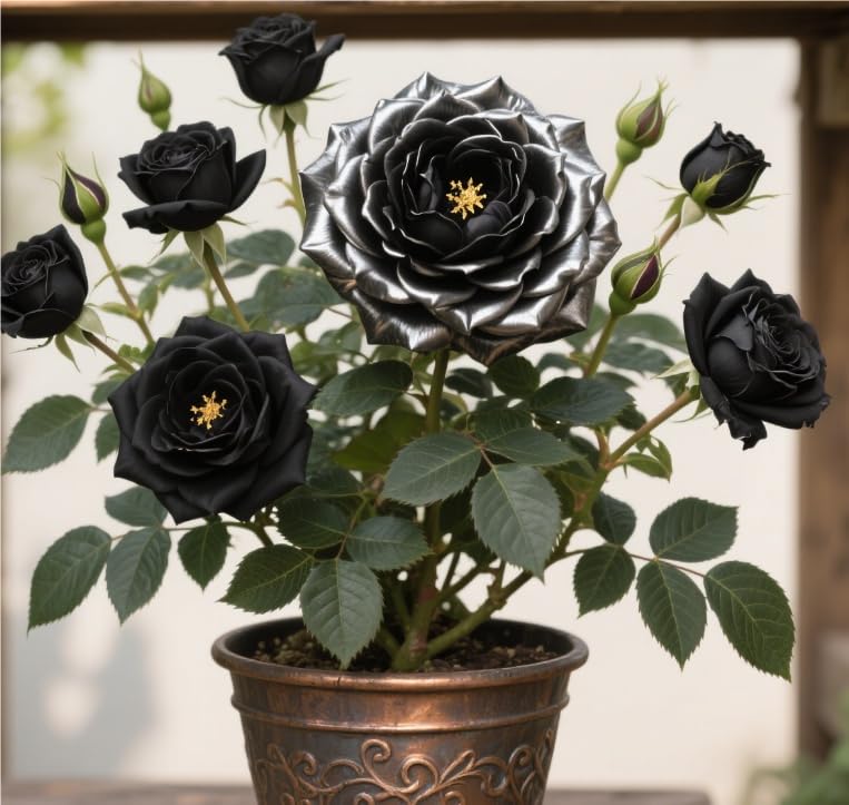Biologico Bulbi di Rosa - Perenne, Colori vivaci, Bassa Manutenzione, Decorazione d'Interni-5 Bulbi-D