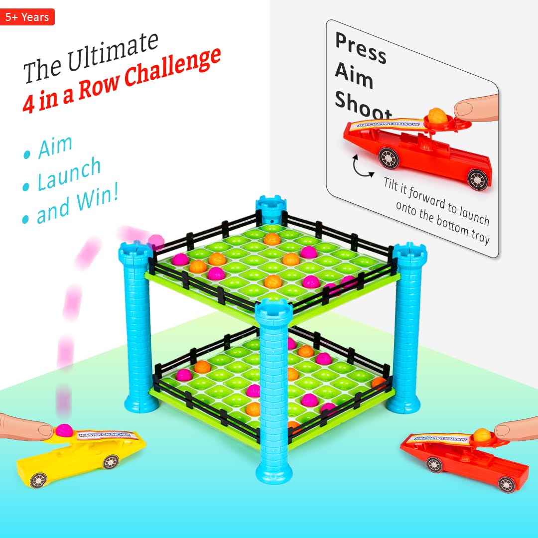 RATNA'S Master Launcher 4 in A Row Challenge Tabletop Game for Kids 5+ Years 1