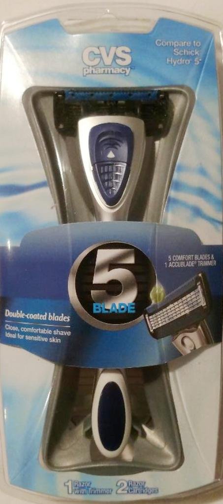 Amazon.com : CVS 5 Blade Razor With Trimmer Plus 2 Cartridges : Beauty