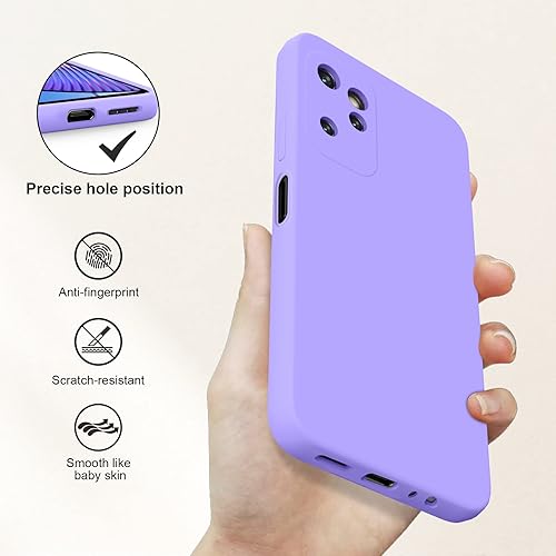 Miniatura 10 de HAII Funda delgada de silicona líquida para Moto G Power 5G, con forro de microfibra resistente a los arañazos, antideslizante y absorción de
