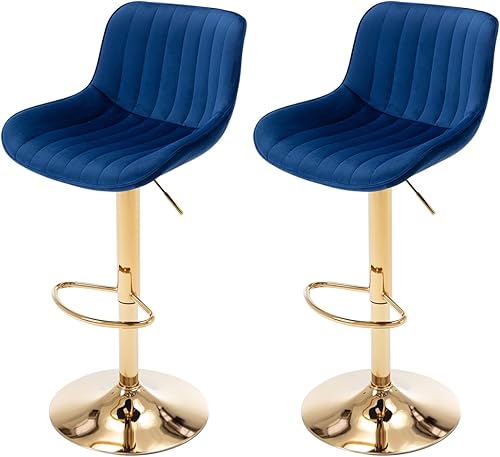 Vista 12 de Juego de 4 taburetes de bar de terciopelo, taburetes de bar giratorios de altura de mostrador con respaldo y altura ajustable, modernos taburetes
