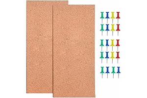 2 Pack Rectangle Cork Boards for Walls: Unframed and Self-Adhesive for School, Home & Office
