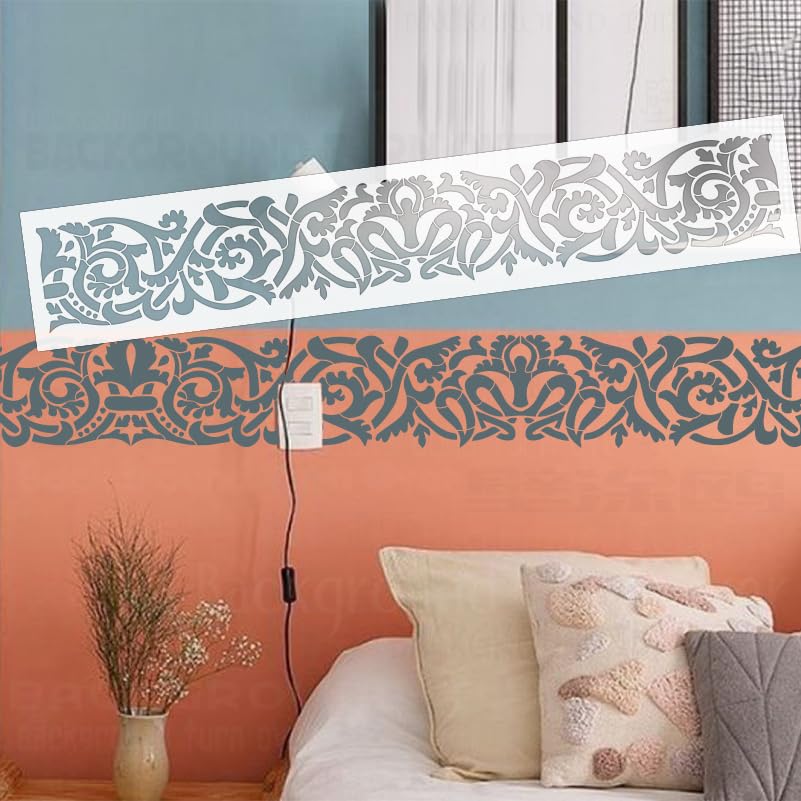 Pochoirs de 120 cm de style baroque pour embellir le mur du salon et vos meubles
