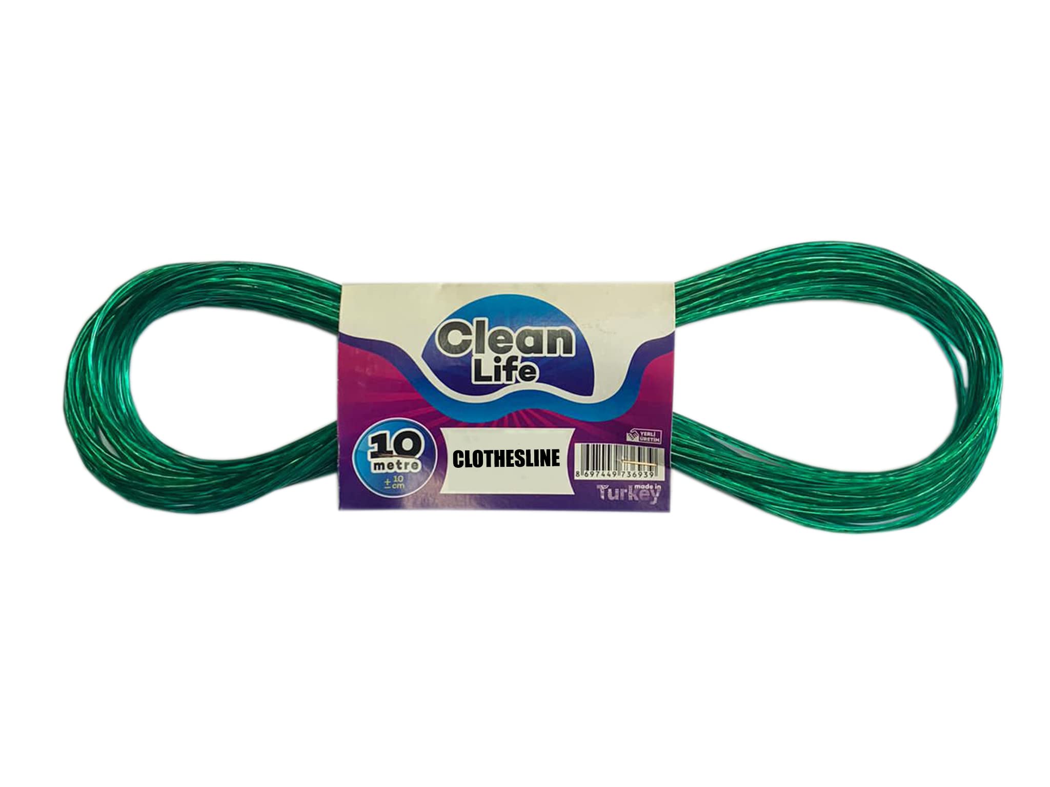 Clean Life Plastic Coated Steel Clothesline 33 Feets (Green)